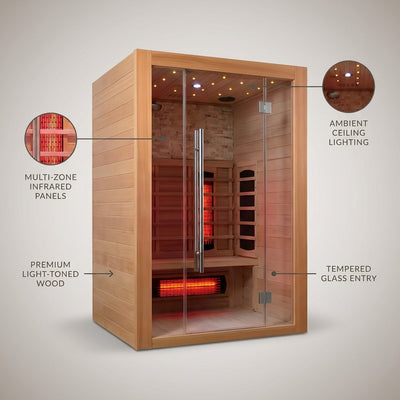 Infrared Sauna Cabin Built for Home Wellness, Premium Light Wood, Multi-Zone Heating, Digital Control