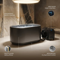 CryoForge ArcticFlow X1 Ice Plunge System — infographic