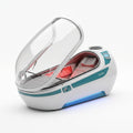 Hyperbaric Oxygen Chamber Engineered for Wellness Therapy, Transparent Canopy, Ambient Blue Lighting, Composite Shell