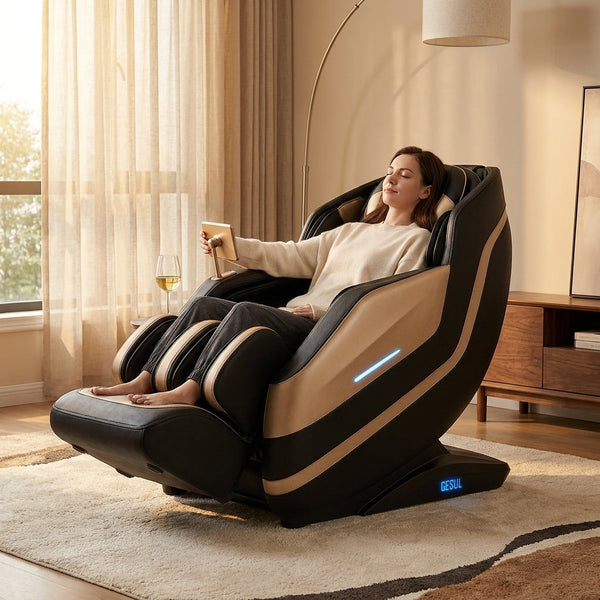 Massage Chair Designed for Full Body Recovery, SL-Track 4D Rollers, Dual-Zone Heat, Air Compression System