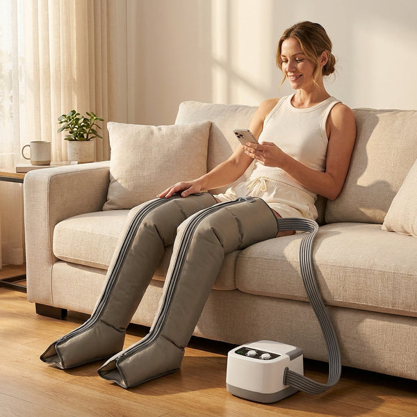 Compression Recovery Boots Designed for Enhanced Circulation, Medical-Grade Chambers, Air-Flow Sequencing