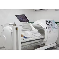 Hyperbaric Chamber Designed for Advanced Recovery, Transparent Cylindrical Shell, Mobile Base, Real-Time Monitoring