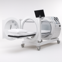 Hyperbaric Chamber Designed for Advanced Recovery, Transparent Cylindrical Shell, Mobile Base, Real-Time Monitoring